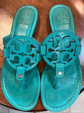 TORY BURCH TEAL SANDALS